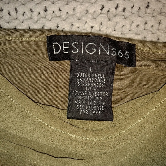 Olive Knit Top w/Sheer Tank - Picture 2 of 3